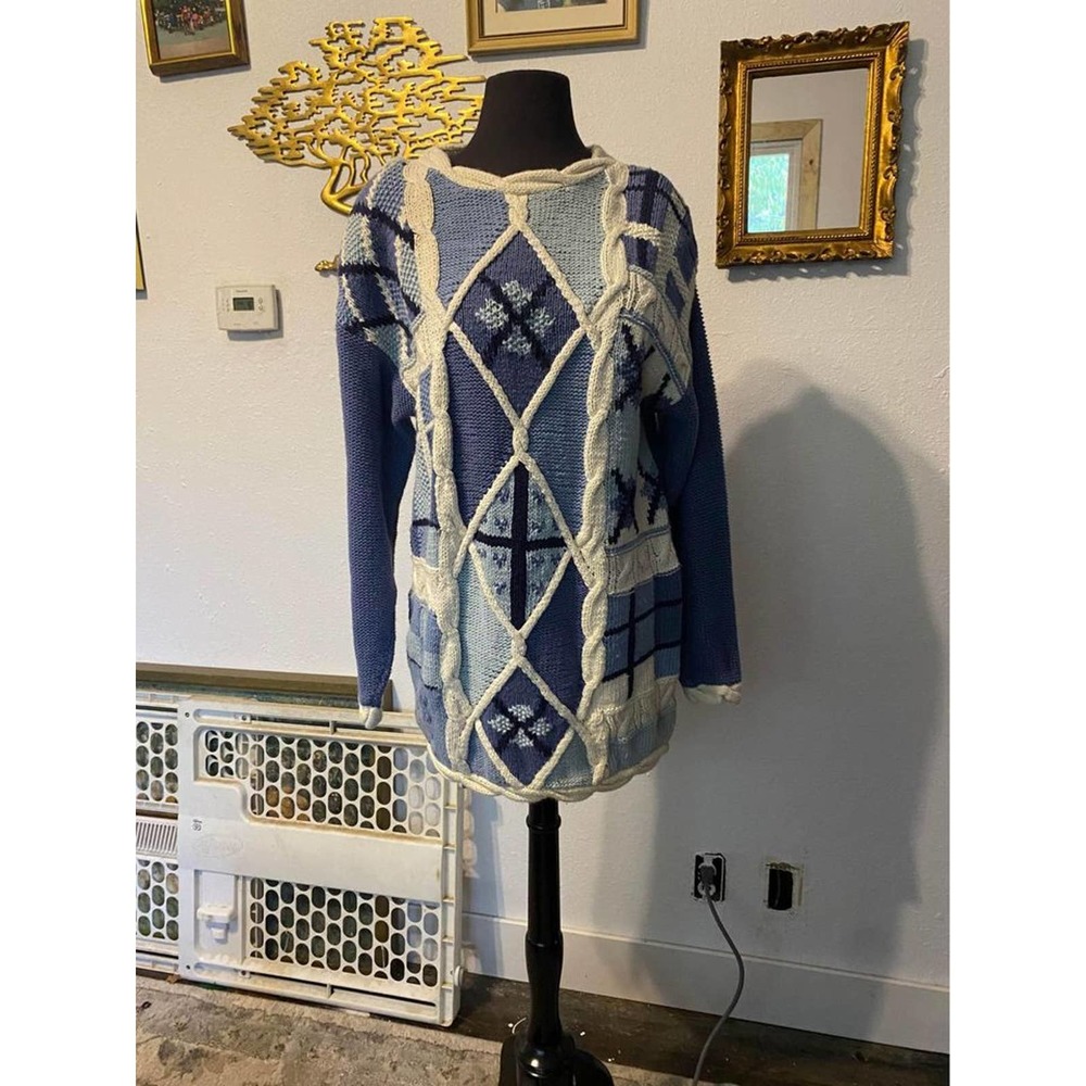 Vintage Winter blue Knit Sweater